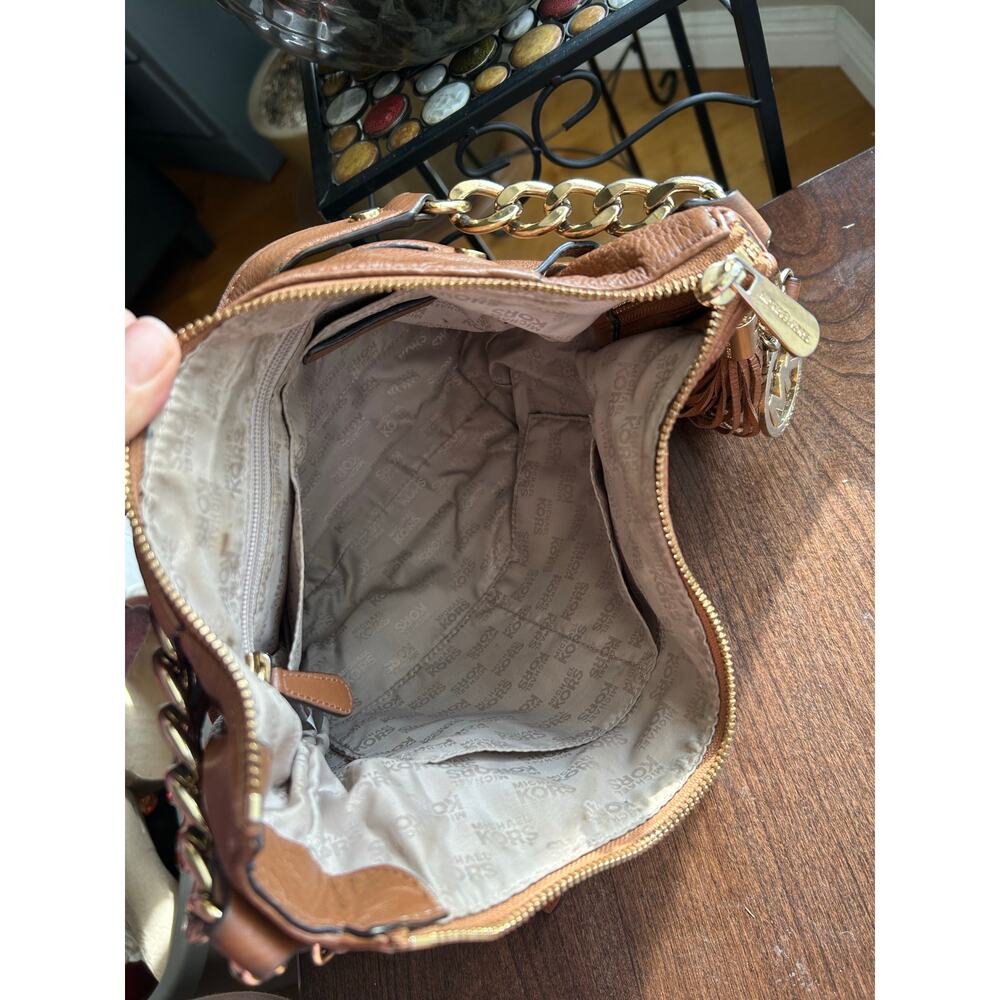Authentic Michael Kors shoulder handbag Model AV-1405 brown gold - Picture 13 of 15